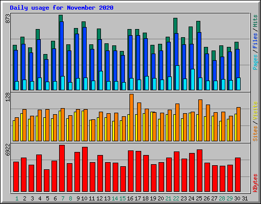 Daily usage for November 2020