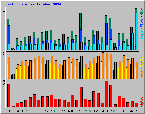 Daily usage for October 2024