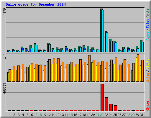 Daily usage for December 2024