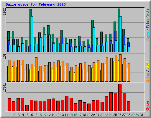 Daily usage for February 2025