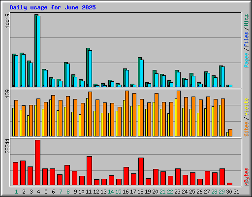Daily usage for June 2025