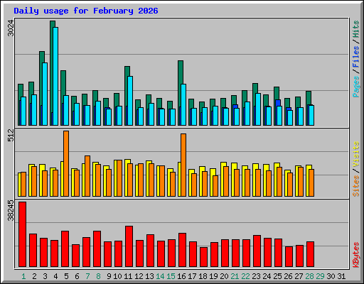 Daily usage for February 2026