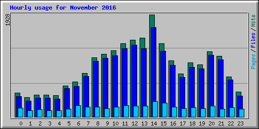 Hourly usage for November 2016