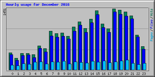 Hourly usage for December 2016