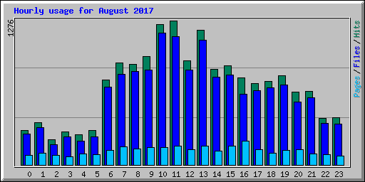 Hourly usage for August 2017