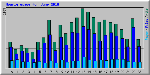 Hourly usage for June 2018