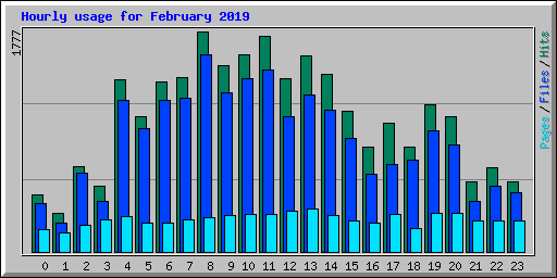 Hourly usage for February 2019