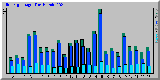 Hourly usage for March 2021