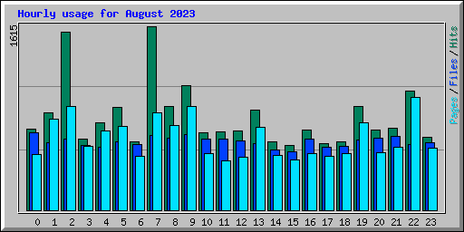 Hourly usage for August 2023