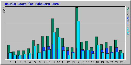 Hourly usage for February 2025